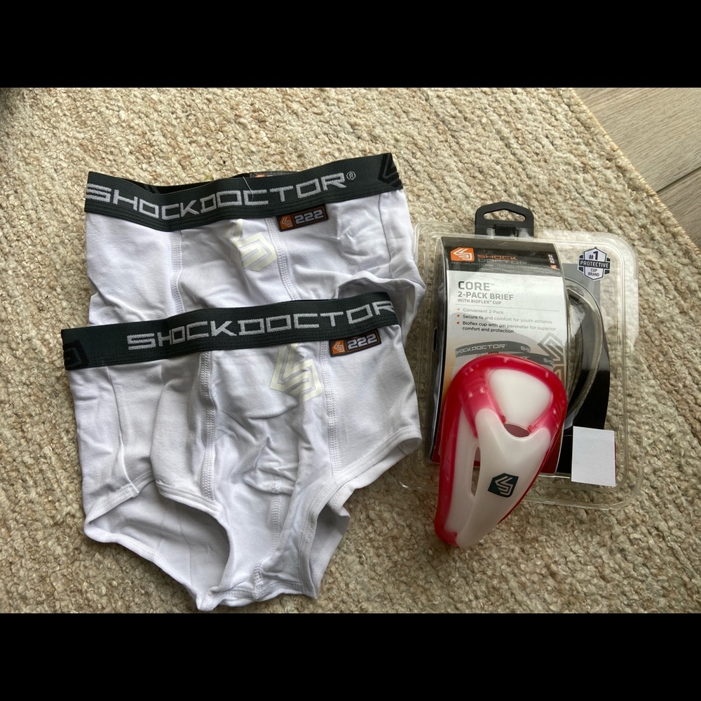 Shock Doctor Youth 2 Pack Core Briefs with Bioflex Cup.